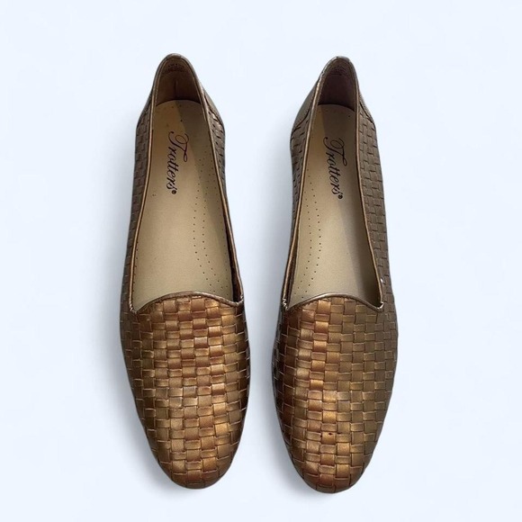 Trotters Shoes - Gold woven vintage leather ballet‎ flats size 9S by Trotters
